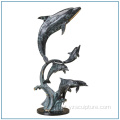 Escultura de Bronze Dolphin tamanho vida à venda